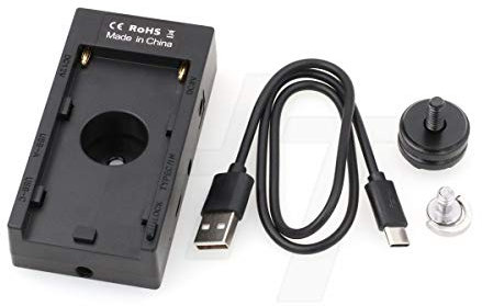 HangTon NP-F970 Battery Mount Plate 12V 8V DC 5V 9V USB Type C A Output Power Adapter for DSLR Camera Monitor, On/Off Switch, NP-F Charger (with 1/4'' screw) (WY-F01A)