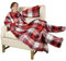 Catalonia Classy Decke mit Ärmeln und Fußtasche Geschenk für Frauen Herren, Flauschig Fleece Tragbare Kuscheldecke mit Ärmeln, Warm Decke zum Anziehen Ärmeldecke Erwachsene, 190 x 135 cm Rot Plaid