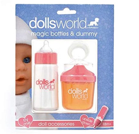 DOLLSWORLD CLASSIC from Peterkin | Magic Bottles & Dummy | Includes magic milk bottle, magic juice bottle and dummy | Dolls & Accessories | Ages 18m+