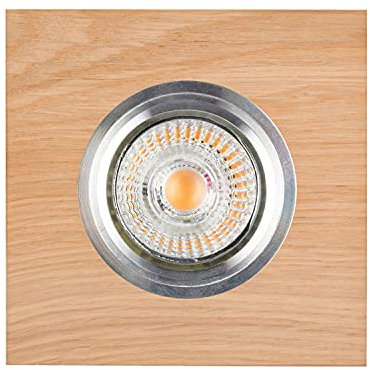 Licht-Erlebnisse Einbauspot GU10 Eiche Holz mit LED 5W Moderner Deckenstrahler Küche DELEN