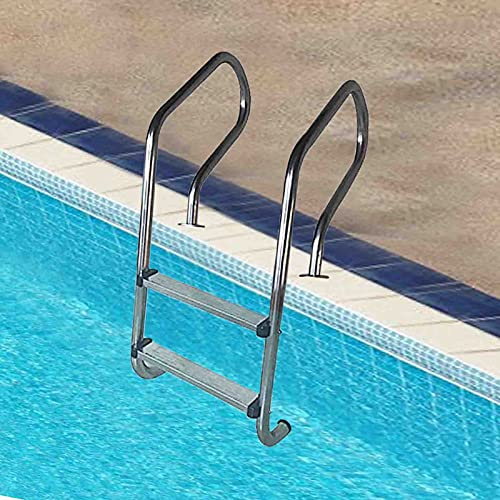 HOBIRD Échelle de Piscine 2 marches en Acier Inoxydable 304 à pédale d'escalier de sécurité antidérapante marches de Bain