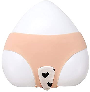 KUMIHO Silikon Slips Camel Toe Silikon Höschen mit Katheter Unterwäsche für Crossdresser Transgender Drag Queen Shorts Farbe No.1 Einsteckversion