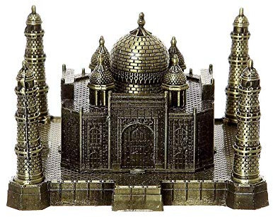 Queemie® Bronze Indian Taj Mahal Gebäude Metall Modell Kunst Statue Kunsthandwerk Sammlerfigur Skulptur für Wohnzimmer Desktop Dekor Kuchen Party Cafe Anzeige Wohnkultur Souvenir