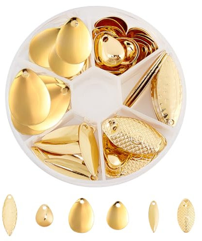 SUPERFINDINGS 80 pièces 6 Tailles Cuillères de Pêche Lames Spinner Leurres de Pêche Cuillères Spinner Appâts Poisson Aigus pour Leurres Durs Ver Spinner Appât