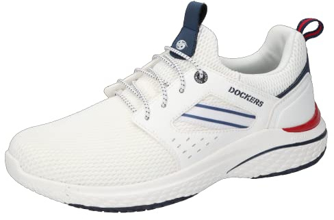 Dockers by Gerli Herren Low-Top Sneaker, Männer Halbschuhe,straßenschuhe,Strassenschuhe,Sportschuhe,Freizeitschuhe,Weiss,47 EU