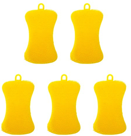 Dahszhi Silikon-Reinigungsschwämme, 5 Stück, Gelb