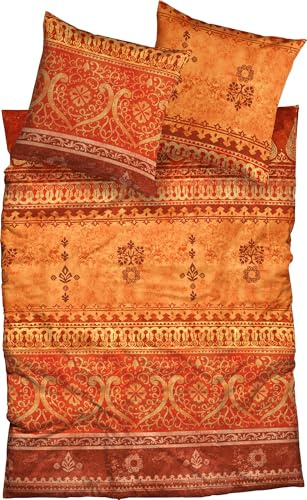 Casatex Bettwäsche Indi Satin Terra Größe 1x 155x220 cm + 1x 40x80 cm