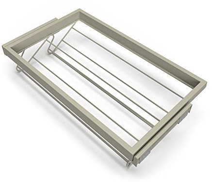 Emuca - Draht-Schuhablage-Kit für Schränke mit sanft schließenden Schienen, Modul 800mm, regulierbare, Steingrau lackiert
