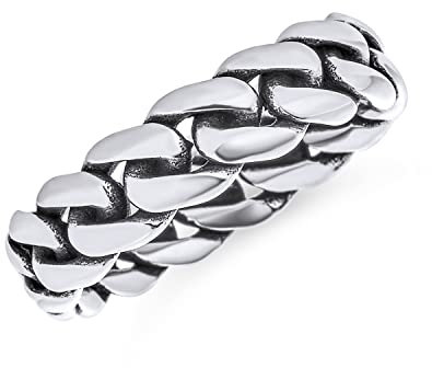 Unisex Massive Geflochtene Keltische Eternity Band Knoten Kabel Kandare Kubanische Link Kette Ringe Hochzeit Bands Für Frauen Mädchen Männer Jungen .925 Sterling Silber 5Mm