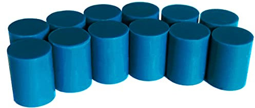 LeBigMag® | 12 Petrol Blaue Neodym Magnete mit weicher Silikonummantelung | ø 1,4 cm | 1,8 cm hoch
