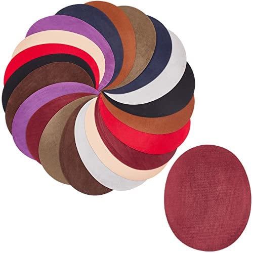 GORGECRAFT 20 Stück 10 Farben Ellenbogenflicken 14x11 cm Ovale Knieschützer Tuch Aufbügeln Und Aufnähen Reparaturflicken Aufnäher Für Hemd Jeans Jacke Pullover Stoff Kleidung Verzierungen Zubehör