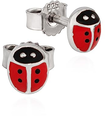 NKlaus Paar Ohrstecker Marienkäfer 925 Sterling Silber 5x4mm oder Kettenanhänger 9,5x8mm massiv Damen Talisman