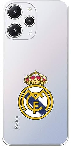 Case for Xiaomi Redmi 12 Real Madrid Escudo Real Madrid Transparent to Protect Your Mobile Phone Flexible Silicone Case with Official Real Madrid License