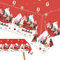 Weihnachten Pappteller und Servietten Set,Weihnachtstischdecke Rot,137x274cm Tischdecke Weihnachten Rechteckige Nussknacker Weihnachten Tischhussen Tischläufe Xmas