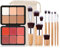 Joyeee Cream Concealer Blush Palette, 2 in 1 set di correttori per il contouring sfumabili con pennello per il trucco e borsa portaoggetti, colore ad alto impatto modulabile per pelli chiare