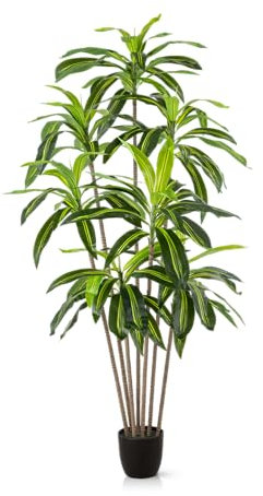 PASCH® Grand palmier dragon artificiel (180 cm), durable et fidèle à la nature, grandes plantes artificielles réalistes, grandes plantes artificielles, palmier artificiel pour une ambiance naturelle