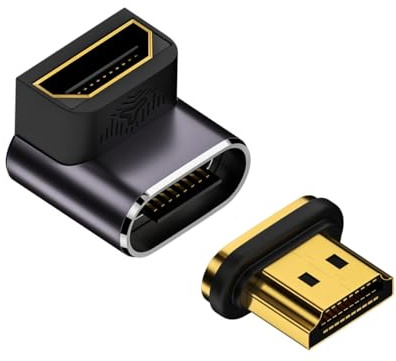 CY Adapter 90 Degree Down Angled Magnetic 8K Type-A HDMI 2.1 Male to Female Straight Video Adapter for Laptop HDTV