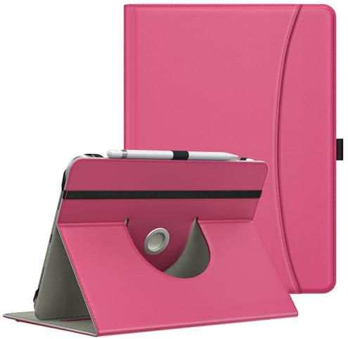 MoKo Carcasa Universal para 9-11 iPad/iPad Air/iPad Pro/Samsung Galaxy Tab/Lenovo Tab/Fire HD, Funda Protectora con Soporte Incorporado 360° Rotación Cubierta, Alga Roja
