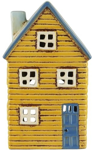 IB Laursen Lichthaus THORSHAVN für Teelicht Gelb 18 cm Haus für Teelicht Keramik