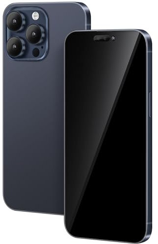 FufoneUS Anzeige gefälschte Spielzeug Telefon Handy Metallic Modell Nicht funktionierende Replik 1:1 Telefon für Phone 15 Pro gefälschte Spielzeug Handy (Fur 15 Pro Blau Schwarzer Bildschirm)