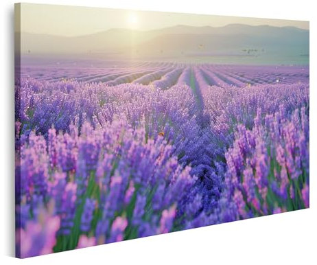 islandburner KBZC - Quadro su tela per camera da letto, lavanda, studio cosmetico, colore: lilla brillante