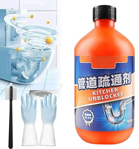 Kraftvolle Reinigungsflüssigkeit zur Rohrreinigung, Kitchen Sink Unblocker, Kitchen Unblocker, Powerful Kitchen Unblocker, Powerful Pipe Dredging Agent (1Stk-500ml)
