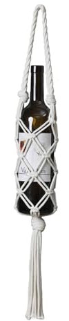 HUIFACAI Porte-bouteille de vin en corde de coton tissé à la main pour festival et fêtes