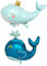 2 Stück Walballons, Meerestierballons, Aufblasbare Aluminiumfolienballons, Cartoon-Walballons, Kinderduschballons, Partydekorationen Am Meer