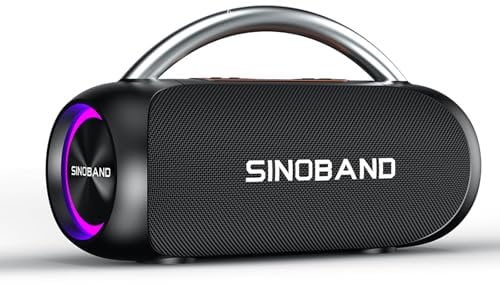 INMOZATA Portable Bluetooth Speaker 60W Wireless Speaker with Deep Bass, IPX5 Waterproof, 12H Playtime, RGB Lights, Wireless Stereo Pairing for Home, Outdoors, Travel