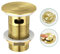 CREA Tapón de Lavabo, Desagüe para Lavabo con Rebosadero, Tapones de Desagüe Lavabo Pop-Up, Válvula Desagüe Lavabo Universal, Válvula Lavabo Click-Clack,Dorado cepillado