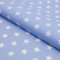 SUGARAPPLE Bio Baumwollstoff zum Nähen für Kinder | Stück 1 m x 150 cm | Stoff Meterware | Öko Tex Standard | Reine Baumwolle | Kinderstoffe Mädchen, Junge in Hemdenqualität | Sterne Hellblau