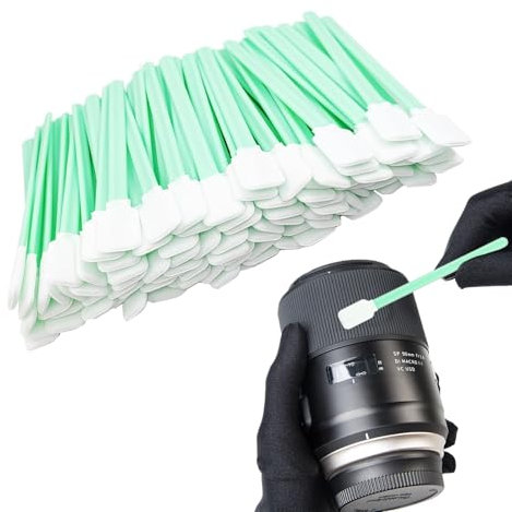 100 Stück Reinigungsstäbchen - Wattestäbchen Lang Reinigungstupfer Mini Rechteckige Reinigung Stäbchen Fusselfrei für Abfluss Leder Alkohol, für Tintenstrahl Kamera Linsen Reinigung, Optische