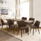 COLAMY Gepolsterte Esszimmerstühle 6er Set, Moderne Küchenstühle mit gepolsterter Sitzfläche und Holzbeinen für Restaurant/Café, Dunkelbraun