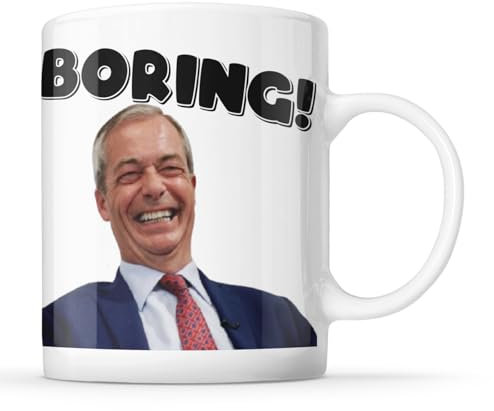 McMug - Nigel Farage - Boring! - MP - Funny Quote Mug, Ceramic, 11fl.oz.