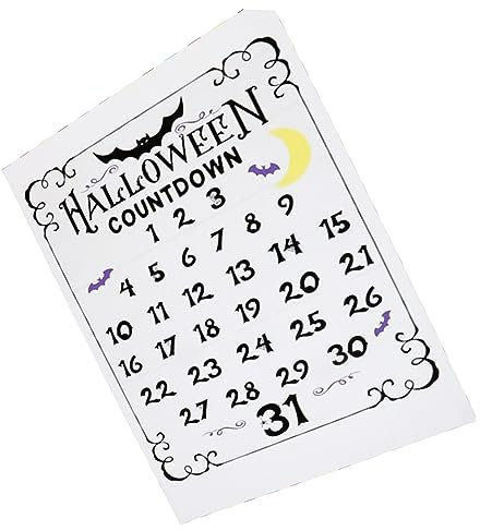 PRETYZOOM Ornamente Festival-Countdown-Uhr Herbst Outdoor- Countdown-Kalender Urlaub Halloween Countdown Halloween wanddeko Halloween-Party-Dekoration Wandkalender Halloween- PVC