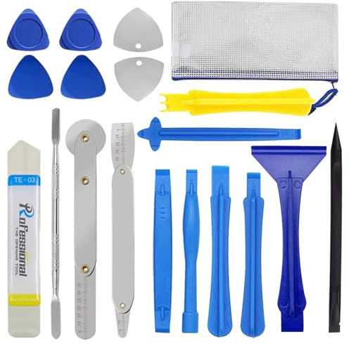 Hodyludy Kit d'Outil de Réparation de Téléphone Portable 18 Pcs, Spudger Antistatique, Kit d'Ouverture à Levier en Plastique/Métal pour Smartphones, iPhone, Tablettes et Ordinateurs Portables