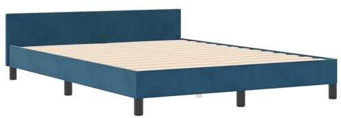 vidaXL Boxspringbett mit Kopfteil Dunkelblau 180 x 200 cm Samt, Modernes Schlafzimmer, Samtbettgestell, Stilvoller Schlaf, Platzsparende Möbel, Minimalistisches Design, Schlafkomfort, Innendekoration