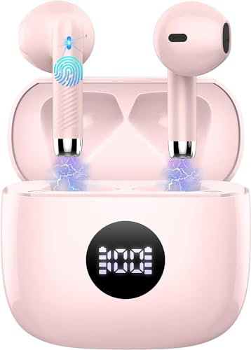 Auriculares Bluetooth Bluetooth 5.4, auriculares inalámbricos con 4 ENC Cancelación Ruido Mic, auriculares en la oreja 40 horas de reproducción, auriculares inalámbricos HiFi estéreo IP7 impermeables