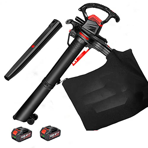 RUHEN Portable Leaf Vacuum Cleaner 40V Lithium Electric Blowing Vacuum Blowing and Suction 2-in-1 Garden Yard Leaf Blowing Sweeper