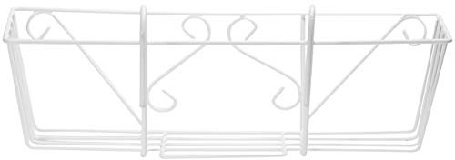 KONTONTY 1 Pieza Soporte de Plantas de Hierro Colgante para Macetas Cuadrado Estante Decorativo de Jardín para y Ventanas Diseño Color Blanco