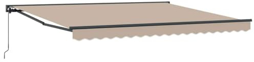 vidaXL Einziehbare Markise Beige 400x300 cm Stoff, Moderne Markise, wasserabweisendes Material für Terrassenüberdachung, UV-Schutz Sonnenschutz