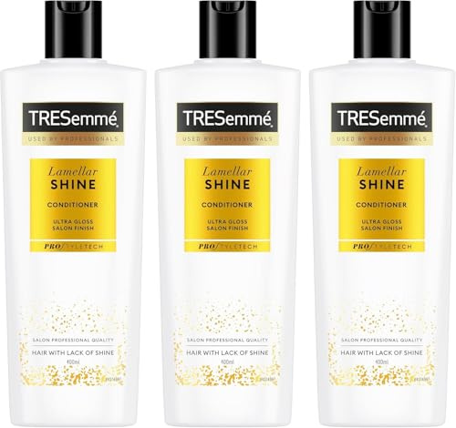 TRESemmé Lamellar Shine Conditioner, Mehr Glanz, 3 x 400 ml | Für Alle Haartypen, Seidiges und Glänzendes Haar, Verstärkte Haarfasern, Mit Lamellar-Technologie