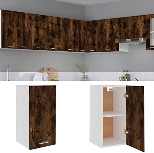 Homvdxl Hängeschrank Küche Aufbewahrungsschrank Schmale Hängende Badezimmer Wand Organizer Einheit Einzeltür mit Lagerregal 30x31x60cm Eiche+Rustikal