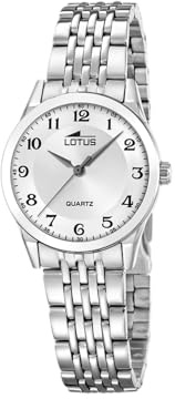 Lotus Damenuhr Analog aus Edelstahl 316L | Quarzuhr, Widerstandsfähiges Mineralglas, Wasserdicht 5 ATM, 19058/1, Classic Steel