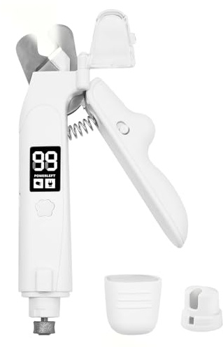 COWGOLDCHILD Forbici per artigli e tagliaunghie per cani 2 in 1 con luce LED e display LCD, per gatti, ricaricabili, per animali domestici, tagliaunghie