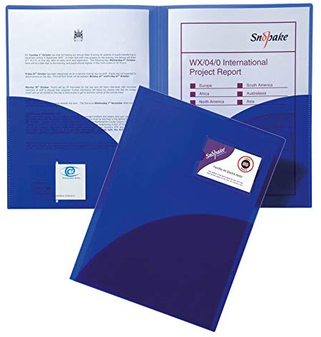 Snopake A4 Electra Blue TwinFile [Pack of 5] Polypropylene Presentation/Report File [14032]