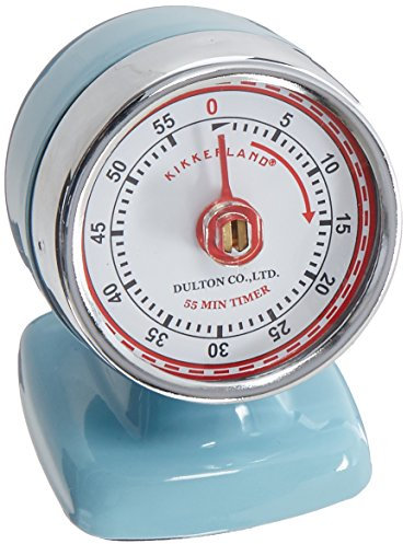 Kikkerland KT047-LB Minuteur de Cuisine Vintage Streamline, Bleu