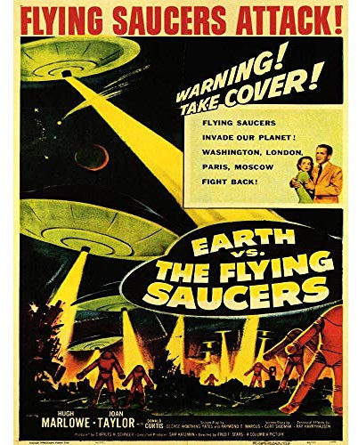 Wee Blue Coo Film Movie Sci Fi Earth Vs Flying Saucers Attack Taylor Marlowe Art Print Poster Wall Decor 12X16 Inch
