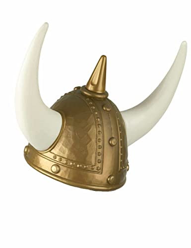 DEGUISE TOI - Casque à Cornes Viking Adulte - Casque - Taille Unique - Doré - Accessoires pour déguisement - Plastique - Laver à la Main -