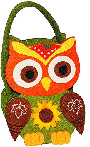 alles-meine.de GmbH 3-D Effekt - lustige Eule - Filztasche/Geschenktasche/Kindertasche - Aufbewahrungsbox - Eulentasche - Dekotasche - für Kinder & Erwachsene - Herbst So..